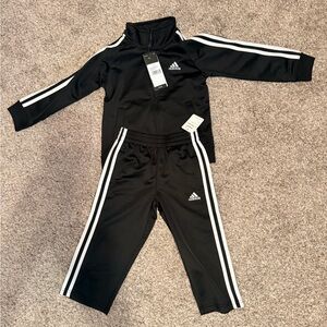 Adidas Black and White Kids' Tracksuit